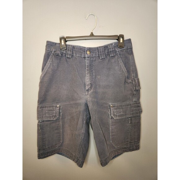 Duluth Fire Hose Work Shorts Men's 32 Navy Blue Cargo 12" Canvas Utility - Picture 2 of 6